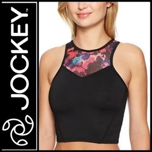 JOCKEY FANTASY FLORAL LONGLINE ATHLETIC RACERBACK SPORTS TANK BRA with BRA PADS
